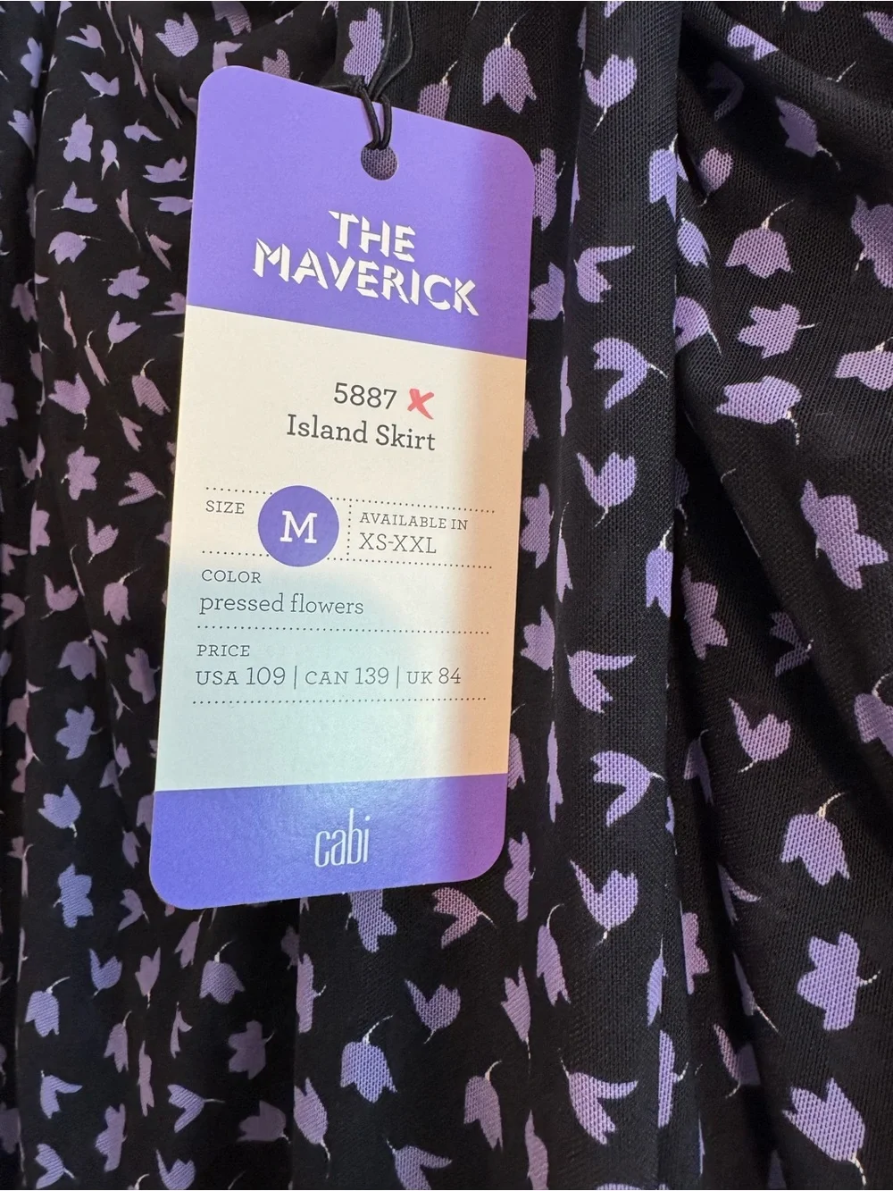 CAbi Navy 2 Piece with Lavender Floral Print